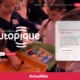 Des enfants participent à une activité éducative avec le texte « transition eutopique éducative » à l'écran, tandis qu'ils explorent des expériences d'apprentissage créatives qui rappellent l'approche innovante d'une agence numérique en matière de connaissances. Limbus Studio