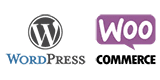 Logos WordPress et WooCommerce côte à côte. Limbus Studio