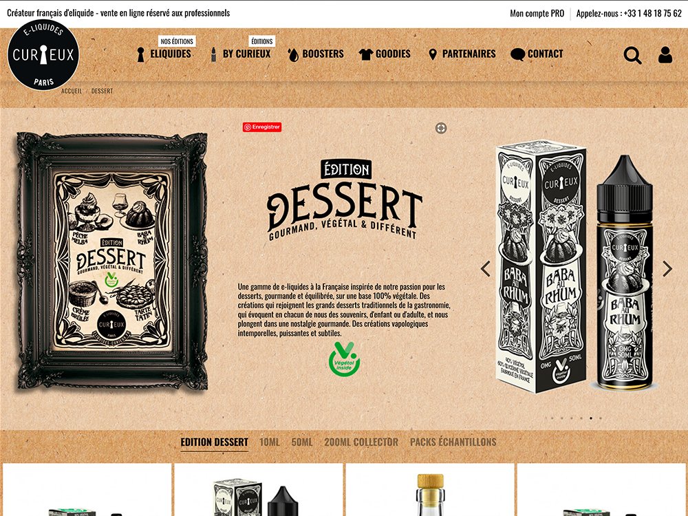 Découvrez notre site Web présentant des produits de vapotage sur le thème du dessert, présentés dans des emballages et des illustrations de style vintage au design raffiné. Notre création reflète un mélange parfait de nostalgie et de goût, mis en valeur par une agence de design de premier plan dédiée à capturer l'essence de la saveur dans chaque détail. Limbus Studio