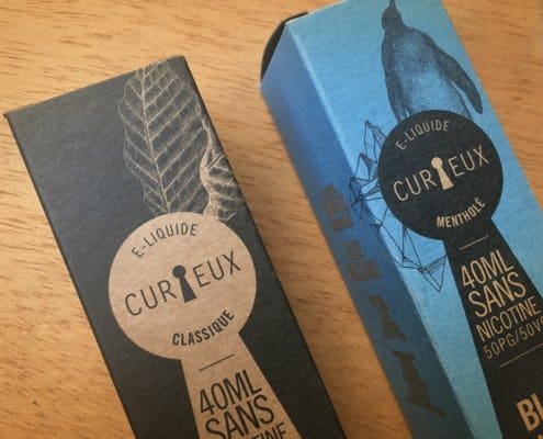 Packaging e-liquide Curieux - Édition Classique - Étiquette