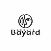 Logo noir et blanc du Groupe Bayard représentant un visage stylisé dans un cercle au-dessus du nom. Limbus Studio