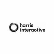 Logo de Harris Interactive, présentant un design circulaire à côté du nom de l'entreprise en lettres minuscules. Limbus Studio