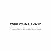 Logo Opcalia avec texte français "PROMOTEUR DE COMPÉTENCES" sur fond blanc. Limbus Studio