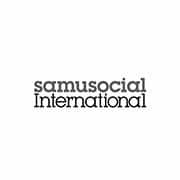 Logo « Samusocial International » en texte noir sur fond blanc. Limbus Studio