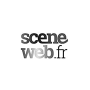 Logo de "sceneweb.fr" en police de caractère en niveaux de gris sur fond blanc. Limbus Studio