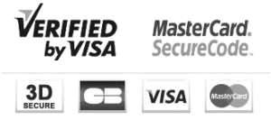 Les icônes en noir et blanc conçues par notre studio présentent Verified by Visa, MasterCard SecureCode, 3D Secure, CB, Visa et MasterCard. Limbus Studio